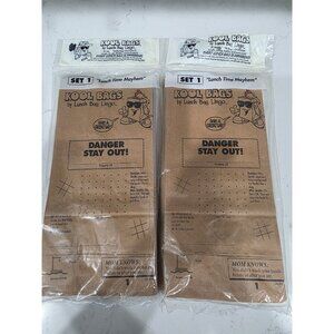 Vintage NOS Sealed Kool Bags Set 1 Lunch Bag Lingo Funny Paper Bags Lunch Sacs